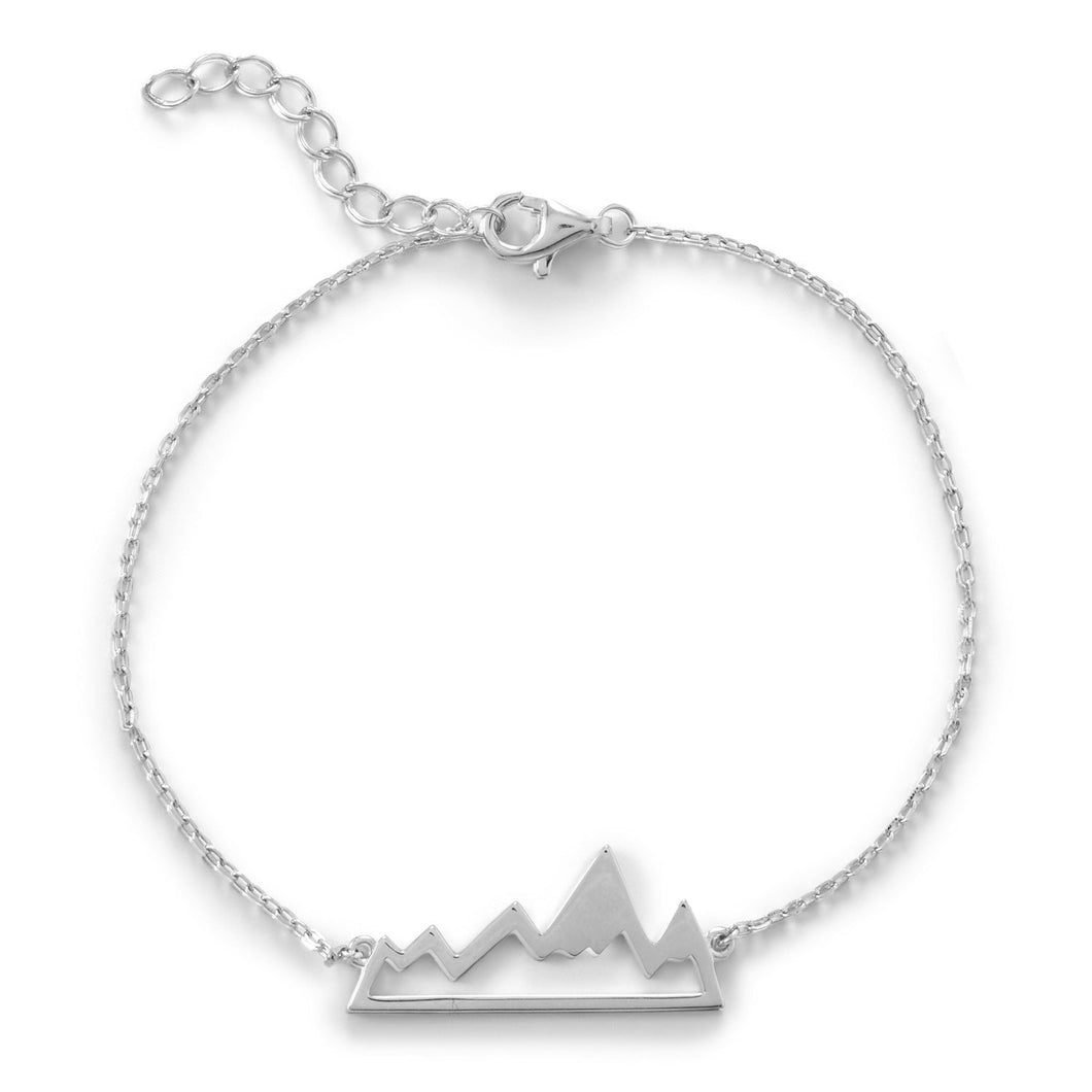 Peak of Fashion! Rhodium Plated Mountain Range Bracelet
