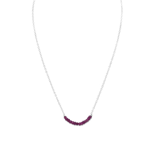Faceted Corundum Bead Necklace - July Birthstone