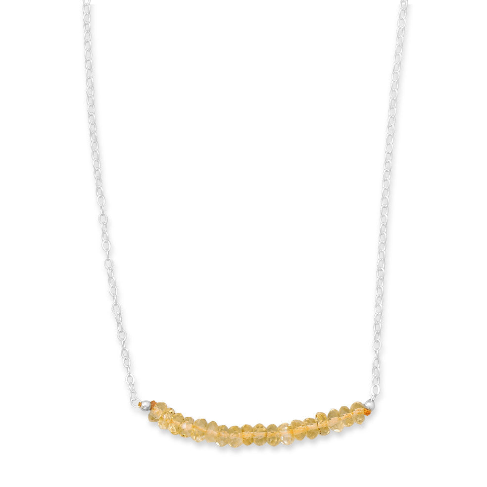Faceted Citrine Bead Necklace - November Birthstone