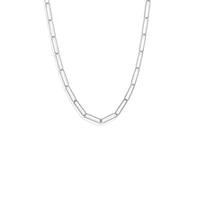21" Rhodium Plated Paperclip Chain Necklace