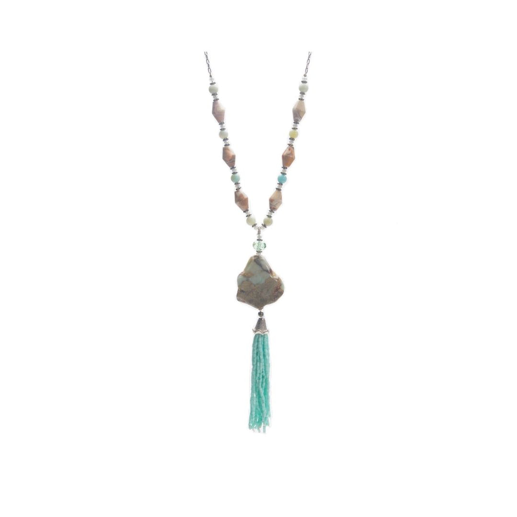 African Opal, Amazonite and Jasper Necklace