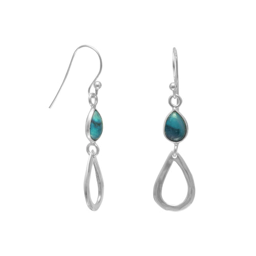 Stabilized Turquoise Drop French Wire Earrings