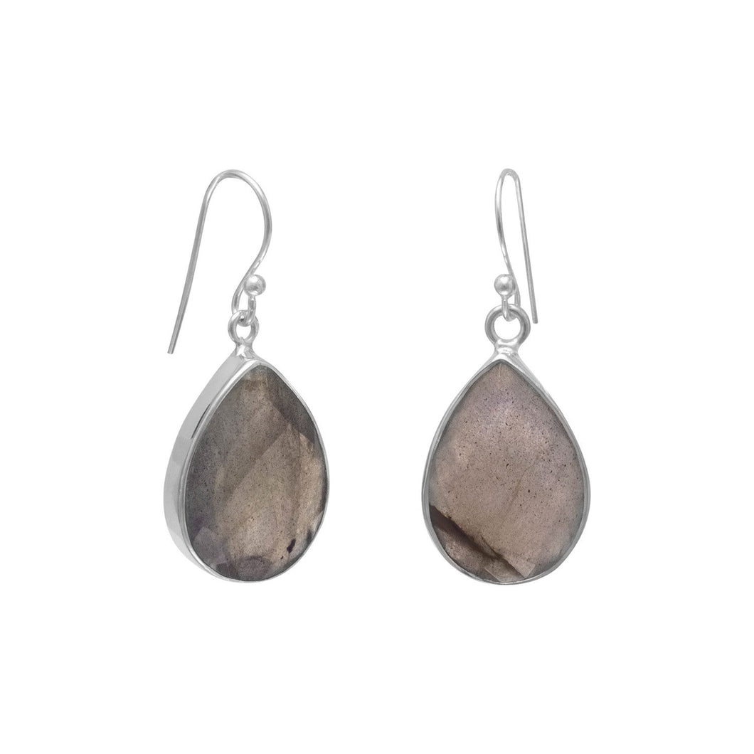 Faceted Labradorite French Wire Earrings