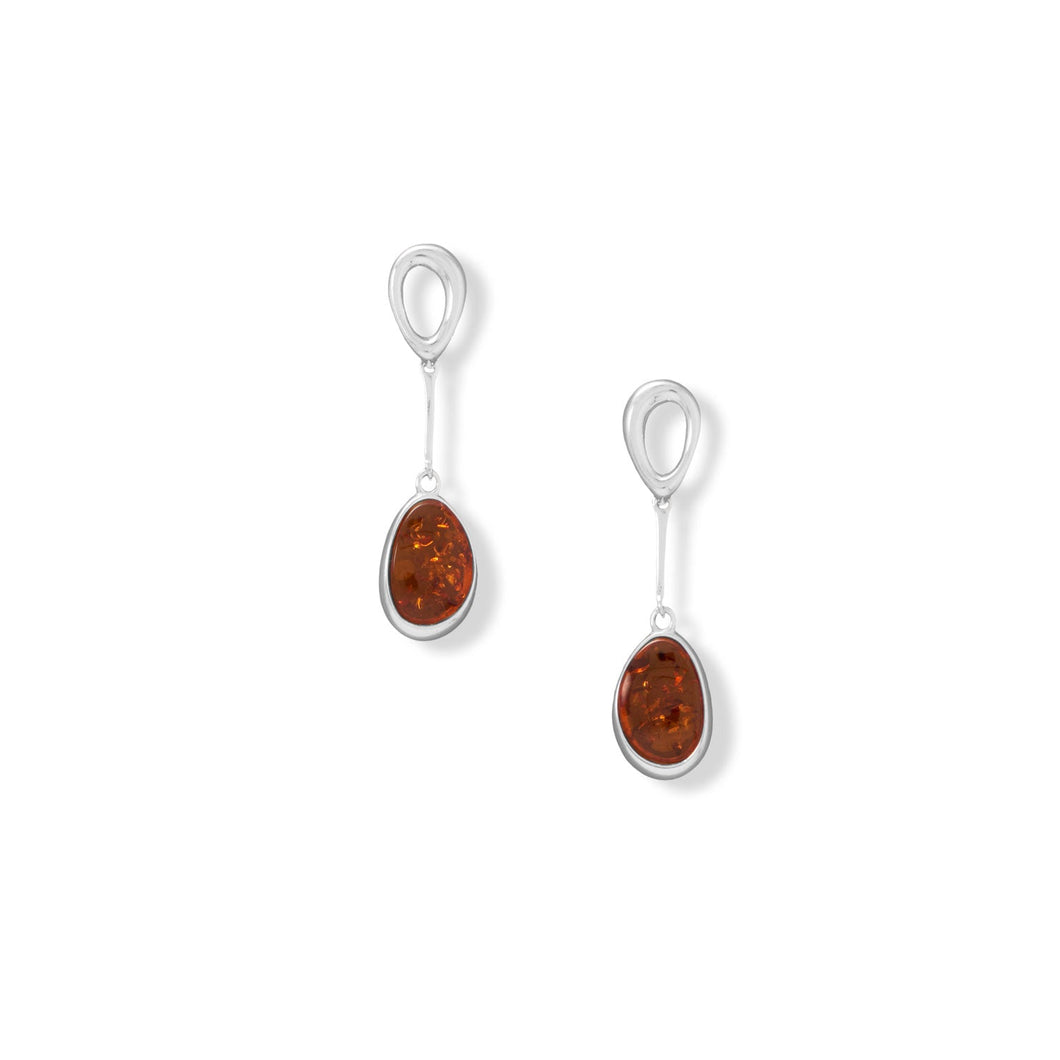 Open Link and Amber Drop Earrings