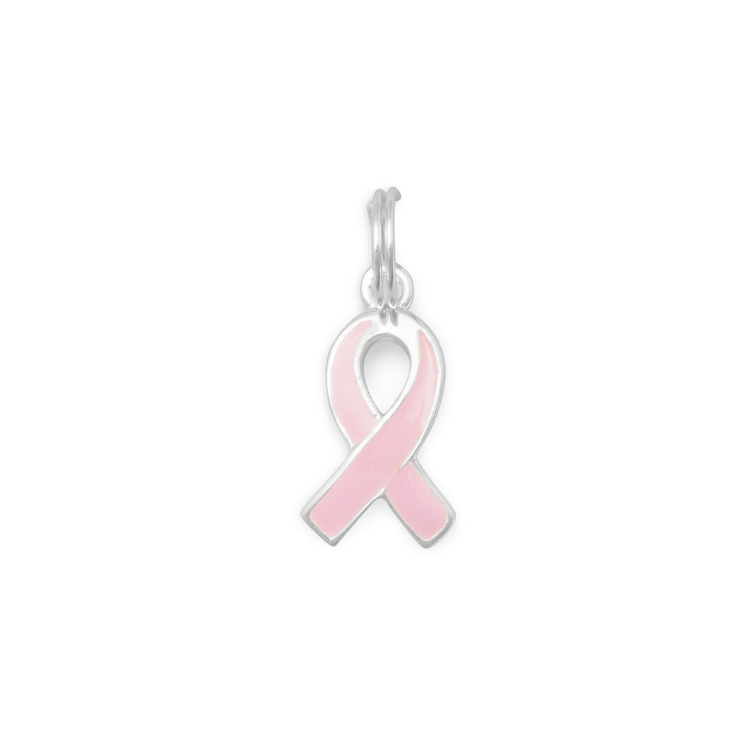 Pink Enamel Awareness Ribbon Charm