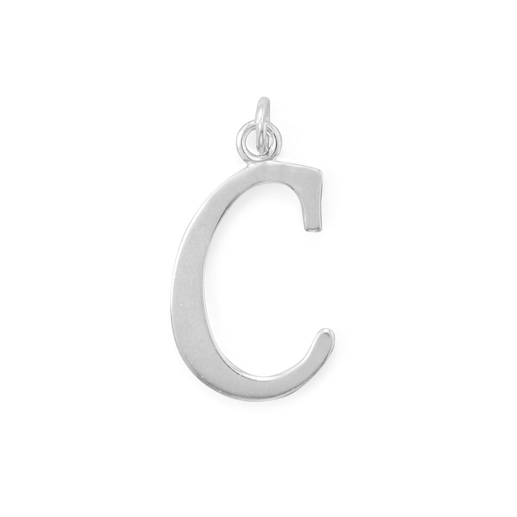 Polished Letter C Initial Pendant
