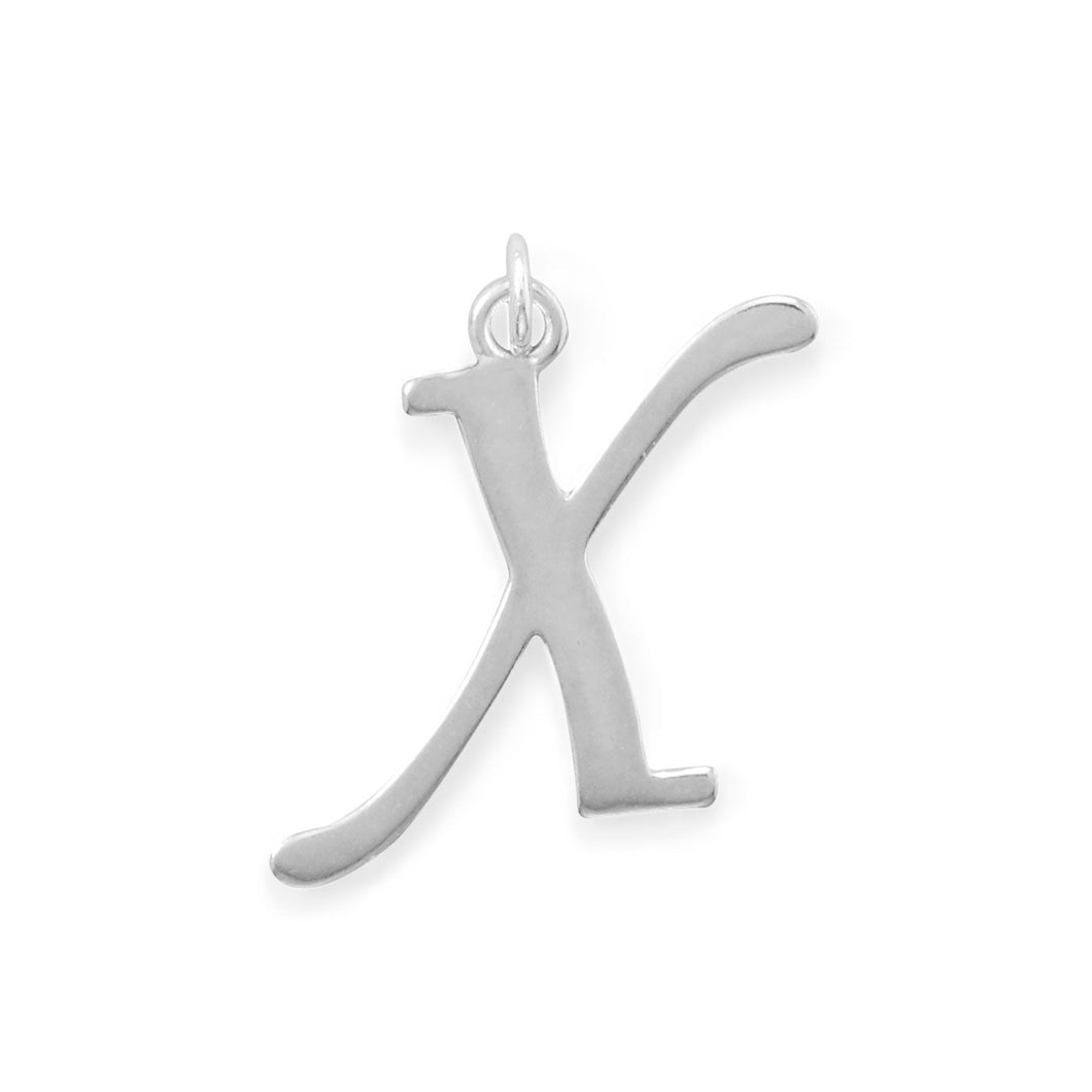 Polished Letter X Initial Pendant