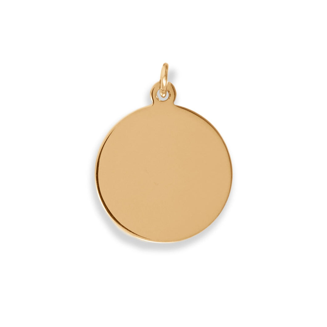 Large 14/20 Gold Filled Round Engravable Pendant