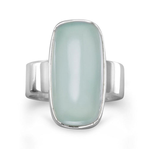 Oval Green Chalcedony Ring