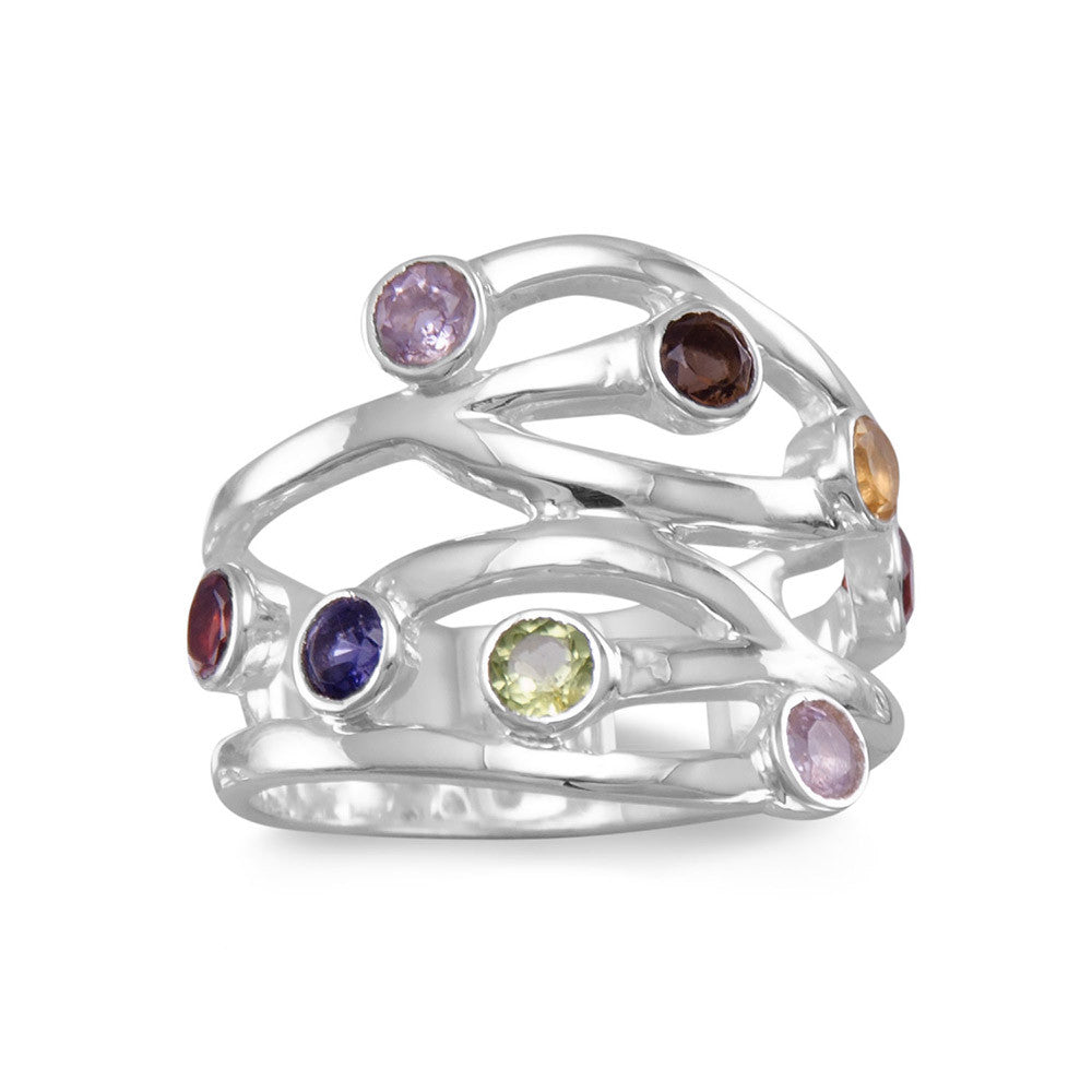 Multistone Open Design Ring