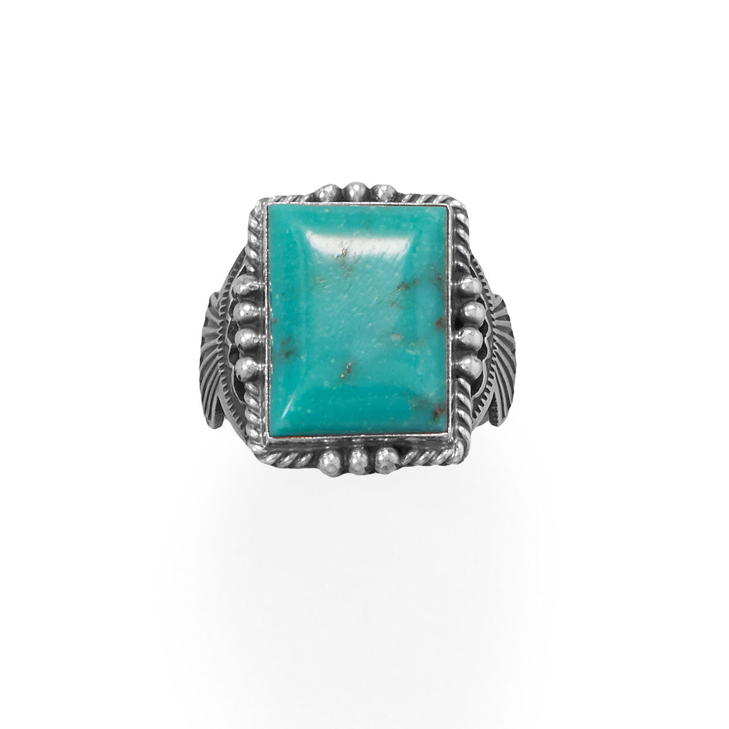 Bold Turquoise! Native American Navajo Men's Ring