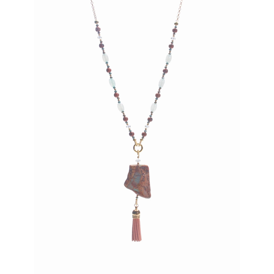 African Opal and Red Jasper Necklace