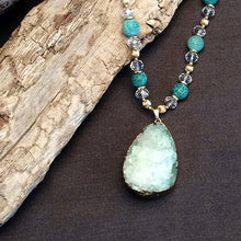 Green Druzy Hand Crafted Necklace