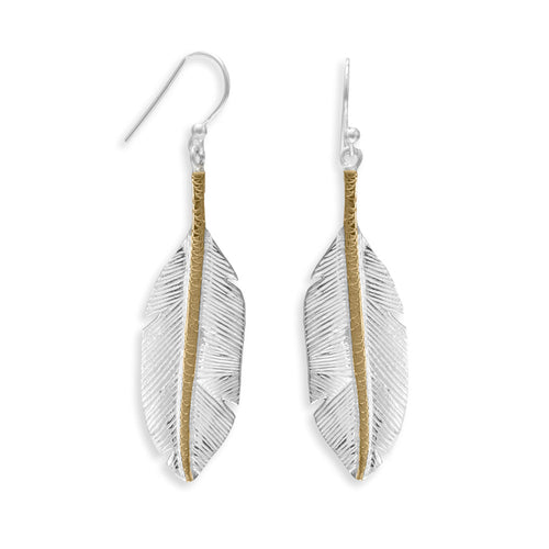Shiny and Bright! Two Tone Leaf Earrings